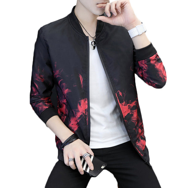 Cultivate One's Morality Collar Printed Coat Jackets Men