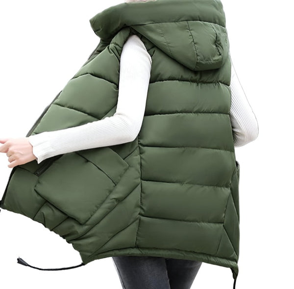 Stay Warm and Stylish with our Casual Thicken Warm Hooded Cotton Padded Vest