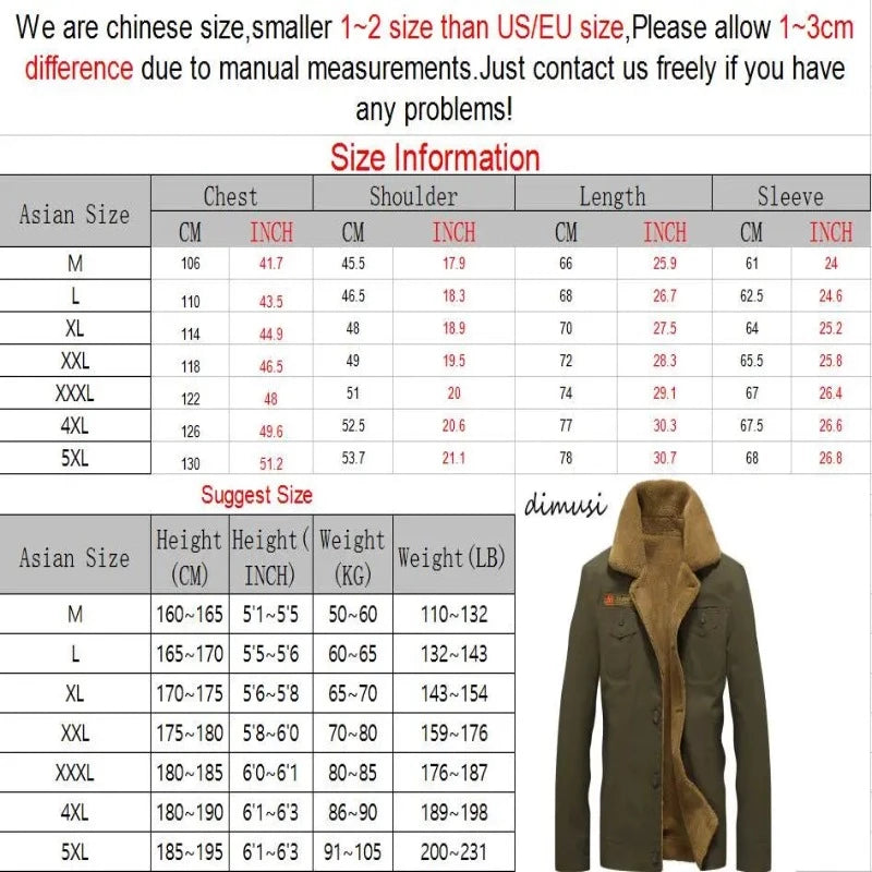 DIMUSI Winter Jacket Men's Military Fleece Warm Jackets Male Fur Collar Coats Army Tactical