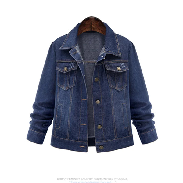 "Upgrade Your Style with our Autumn Winter Denim Jacket Long Sleeve Short Denim Coat