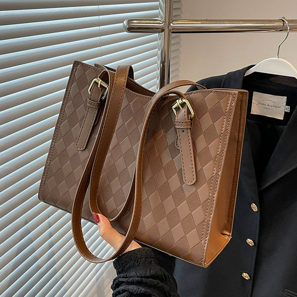 Handbag With Double Handles And Buckle Shoulder Bag