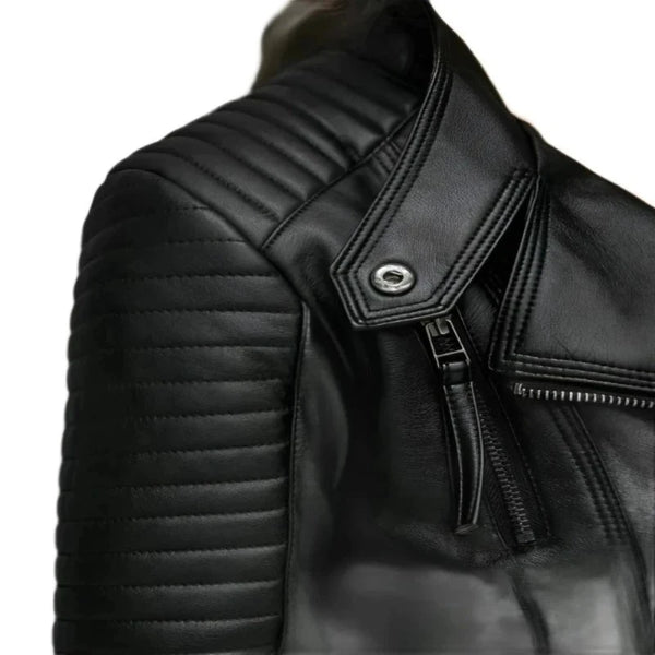 "FTLZZ New Spring Autumn Faux Soft Leather Jackets Pu Black Blazer Zippers